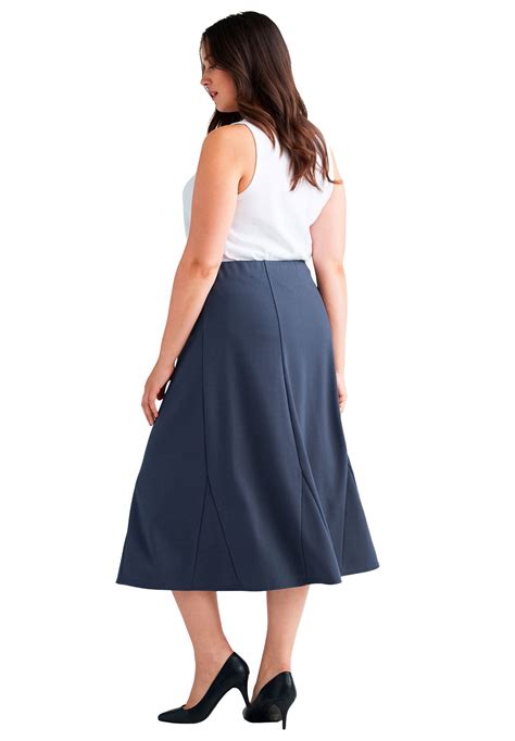 navy blue plus size skirt